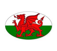 CafePress Wales Flag Oval Sticker Oval Bumper Sticker, Euro Oval Car Decal