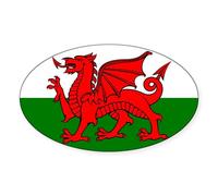 CafePress Wales Flag Oval Sticker Oval Bumper Sticker, Euro Oval Car Decal
