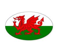 CafePress Wales Oval Sticker Oval Bumper Sticker, Euro Oval Car Decal