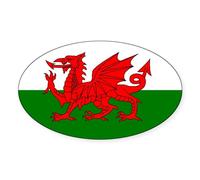 CafePress Wales Oval Sticker Oval Bumper Sticker, Euro Oval Car Decal