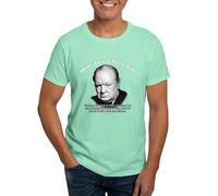 CafePress Winston Churchill 01 Black T Shirt Men's Traditional Fit Dark Casual Tshirt