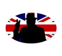 CafePress Winston Churchill Victory Sticker Oval Bumper Sticker, Euro Oval Car Decal