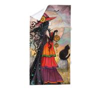 CafePress Witch Way Halloween Witch Art Large Novelty Printed Beach Towel 30"x60"