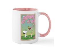 CafePress Woodstock in The Cherry Blossoms Large Mug 11 oz (325 ml) Ceramic Coffee Mug