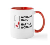 CafePress Working Hard Hardly Working Mugs 11 oz (325 ml) Ceramic Coffee Mug