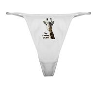 CafePress You Looking At Me? Giraffe Classic Thong Underwear, Funny Womens Panties White