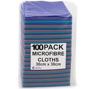 CafeTEq Microfibre Cleaning Cloths - Pack of 100 - Multifunctional Reusable, Lint-Free & Streak-Free Towels for House, Kitchen, Car, and Windows - Washable 30 x 30 cm