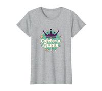 Cafeteria Queen: Regal Food Service Humor for Lunch Ladies T-Shirt, Women, Heather Grey, XXL