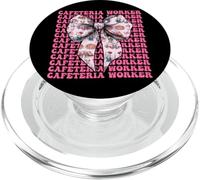 Cafeteria Worker Lunch Lady Girl Coquette Bow Pink Ribbon PopSockets PopGrip for MagSafe