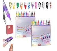 Cafeteriap/Symphonyofto/Calenarcnt 12 Colors Nail Art Pens Set, Nail Art Markers for Gel Nails, 0.5mm Waterproof Quick Dry NailPolish Acrylic Paint Pens for Nails Arts Design (2 Sets)