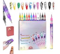 Cafeteriap/Symphonyofto/Calenarcnt 12 Colors Nail Art Pens Set, Nail Art Markers for Gel Nails, 0.5mm Waterproof Quick Dry NailPolish Acrylic Paint Pens for Nails Arts Design (1 Set)