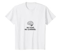 Cafeterias: No Food, No Learning Brain Education Quote T-Shirt, Kids, White, 6 Years