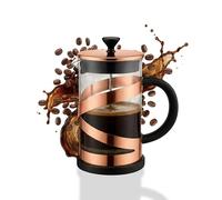 Cafetiere 8 Cup French Press, Coffee Press for Ground Coffee, Cafetiere Coffee Brewer with 3 Level Stainless Steel Filter & Heat Resistant Glass, Perfect for Coffee Lover Gifts, 21 oz/600 ML(Copper)