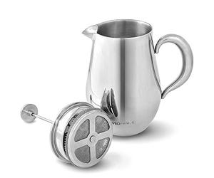 Cafetiere French Press Coffee Maker by VeoHome - Unbreakable and Keeps Coffee Hotter for a Long time Thanks to its Double Wall (1 Liter)
