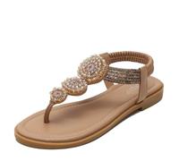 CAFETU Flip Flops for Women Arch Support Yoga Mat Comfortable Summer Beach Walking Thong Sandals Slip On Indoor Outdoor, apricot, 9.5 UK