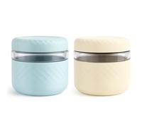 Cafezi 24 oz/3 Cup Glass Lunch Bowl Containers with Lids, 2 Pack, BPA-Free