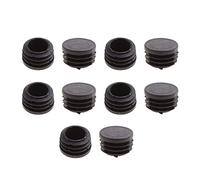 CAFFAINA 10Pcs Black Plastic Furniture Leg Plug Blanking End Cap Bung For Round Pipe Tube- 25mm