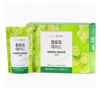 Caffe Bene 190ml Green Grape Ade Pouch x 10 Pouches - Ready to Drink Ade, Korean Style GrapeAde Beverage Multipack