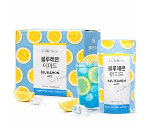 Caffe Bene Blue Lemonade Ade 190ml x 10 Pouches - Ready to Drink Blue Lemonade Ade, Korean Style Ade Beverage Multipack