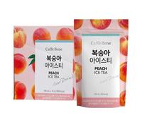 Caffe Bene Iced Fruity Drink Pouch Peach Ice Tea Bundle Pack - Refreshing Beverages 190ml (Pack of 10)