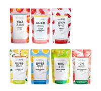 Caffe Bene Korean Fruit Ade Iced Pouch Drink Variety Pack of 10 (5 Random Flavour) - Ready to Drink Iced Beverage Assorted Flavours