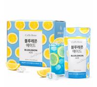 Caffe Bene Peach Ice Tea 190ml x 10 Pouches - Ready to Drink Blue Lemonade Peach Iced Tea, Korean Style Iced Tea Beverage Multipack