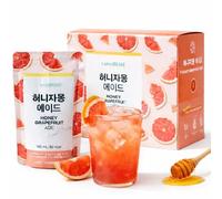 Caffe Bene Peach Ice Tea 190ml x 10 Pouches - Ready to Drink Honey Grape Fruit Ade Peach Iced Tea, Korean Style Iced Tea Beverage Multipack