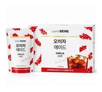 Caffe Bene Peach Ice Tea 190ml x 10 Pouches - Ready to Drink Omija Ade Peach Iced Tea, Korean Style Iced Tea Beverage Multipack