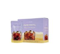 Caffe Bene Vanilla Flavor Americano 190ml x 10 Pouches - Ready to Vanilla flavored Iced Coffee, Korean Style Iced Coffee Beverage Multipack