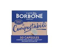 Caffè Borbone Le Compostabili - 50 Coffee Capsules Compatible with Lavazza®* A Modo Mio®, Ground Coffee in 100% Arabica Compostable Capsules - Compatible with Lavazza® A Modo Mio®* Coffee Machines