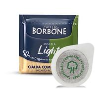 Caffè Borbone Light Coffee Blend Compostable Pod - 50 x 44mm Paper Pods of Light, Delicate ESE Coffee Pods - Compostable Capsules with 50% Less Caffeine, Compatible with ESE and Pump Espresso Systems