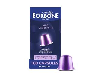 Caffè Borbone Mia Napoli blend capsules - 100 aluminium coffee capsules (10 packs of 10) - compatible with coffee Nespresso* machines for domestic use