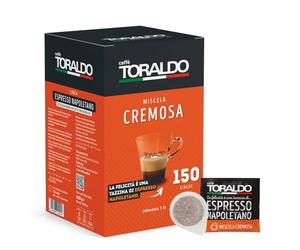 CAFFÈ TORALDO - ESE System Coffee PODS- Recyclable PODS MISCELA CREMOSA - Box 150 PODS ESE44 7g