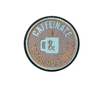 Caffeinate and Procrastinate Patch, Morale Patch, Meme Patch, Moral Patches, Military Patch, Hook and Loop, Embroidered Patches for Tactical Backpack, Murph, Veteran Owned Brown