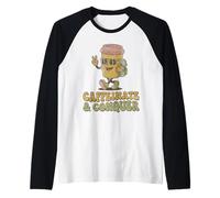 Caffeinate & Conquer Retro Coffee Mocots Vintage Coffee Raglan Baseball Tee
