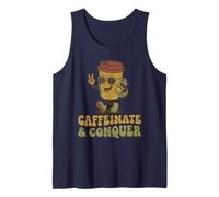 Caffeinate & Conquer Retro Coffee Mocots Vintage Coffee Tank Top