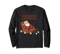 Caffeinate & Hibernate Cozy Christmas Holiday Brew Long Sleeve T-Shirt