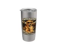 Caffeinated and Unbothered Golden Retriever Coffee Design Stainless Steel Insulated Tumbler