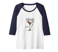 Caffeinated & Motivated: Coffee Lovers Cocktail Hour Raglan Baseball Tee, Women, Navy/White, XL