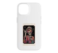 Caffeinated & Unhinged Mom Funny Skeleton Mother Tarot Card Case for iPhone 14