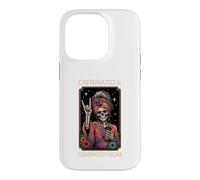Caffeinated & Unhinged Mom Funny Skeleton Mother Tarot Card Case for iPhone 14 Pro