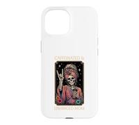 Caffeinated & Unhinged Mom Funny Skeleton Mother Tarot Card Case for iPhone 15