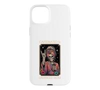 Caffeinated & Unhinged Mom Funny Skeleton Mother Tarot Card Case for iPhone 15 Plus