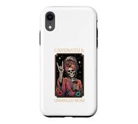 Caffeinated & Unhinged Mom Funny Skeleton Mother Tarot Card Case for iPhone XR