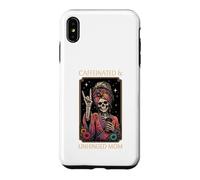 Caffeinated & Unhinged Mom Funny Skeleton Mother Tarot Card Case for iPhone XS Max