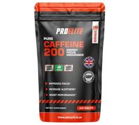 Caffeine 200mg 240 Vegan Tablets | Energy Boost & Exercise Support Pre Workout Weight Loss | Improve Focus & Alertness | Vegan UK Made | Better Than Caffeine Gels Gummies Capsules Pills PROELITE