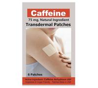 Caffeine 75mg Transdermal Patches. Natural Ingredient. Vegetarian & Vegan Friendly. Travel Friendly Pack. 6 Patches.