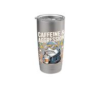 Caffeine and Aggression Shark Stainless Steel Insulated Tumbler