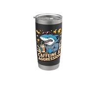 Caffeine and Aggression Shark Stainless Steel Insulated Tumbler
