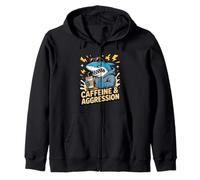 Caffeine And Aggression Shark Zip Hoodie